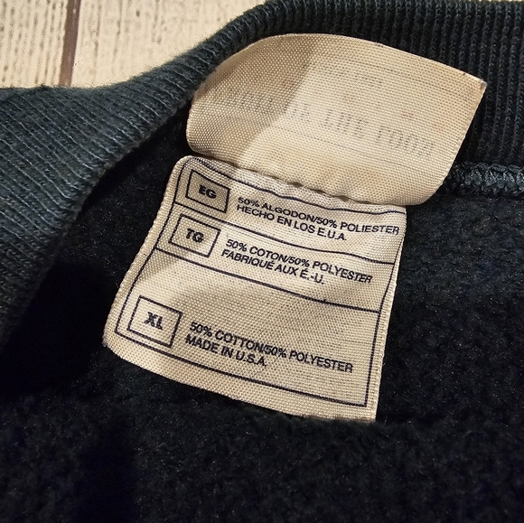 Fruit of the Loom vintage made in USA dark green Crewneck Sweatshirt Holiday XL - Picture 7 of 9